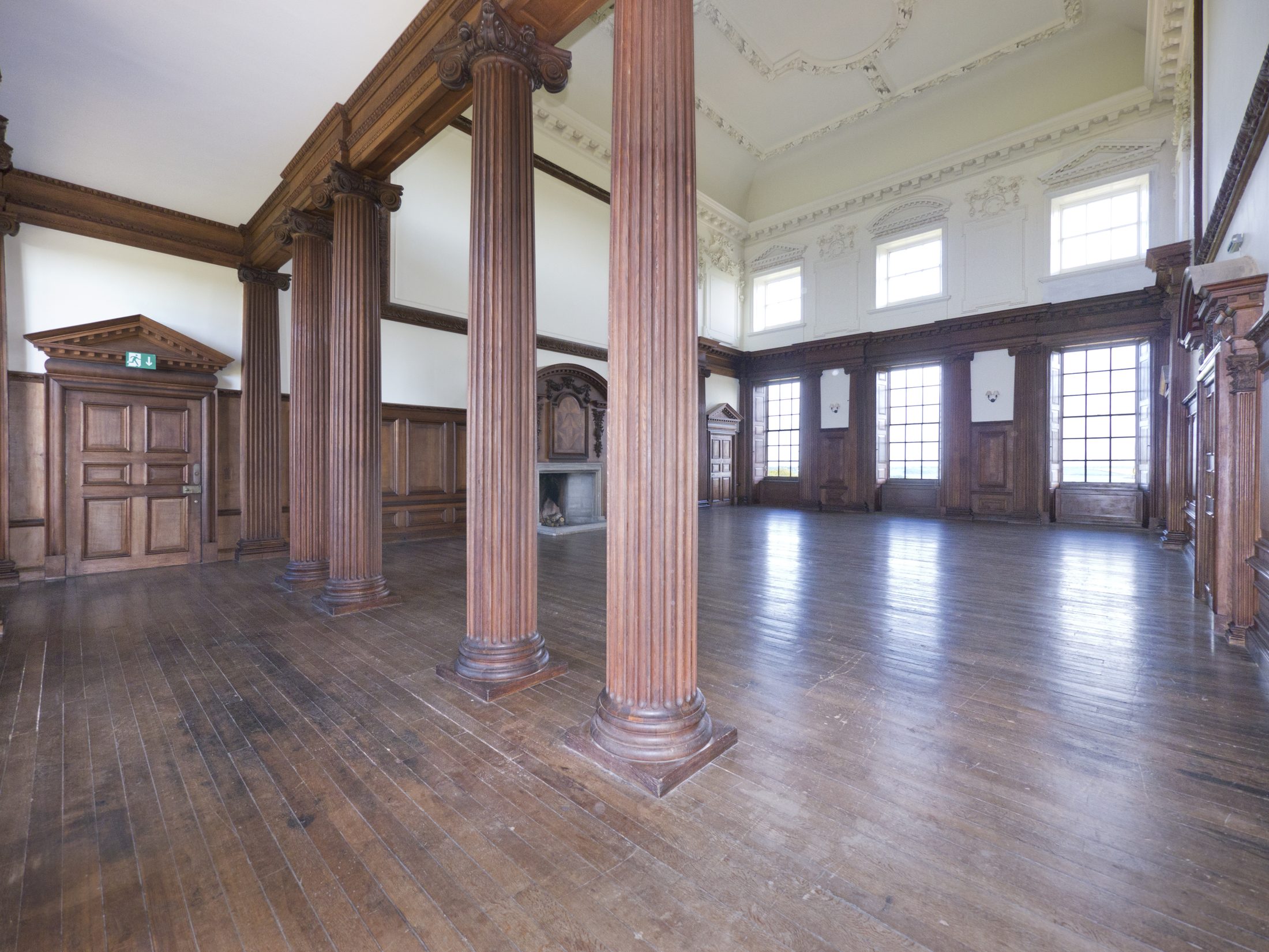 The Ball Room, looking down its length from beneath the musicians' gallery