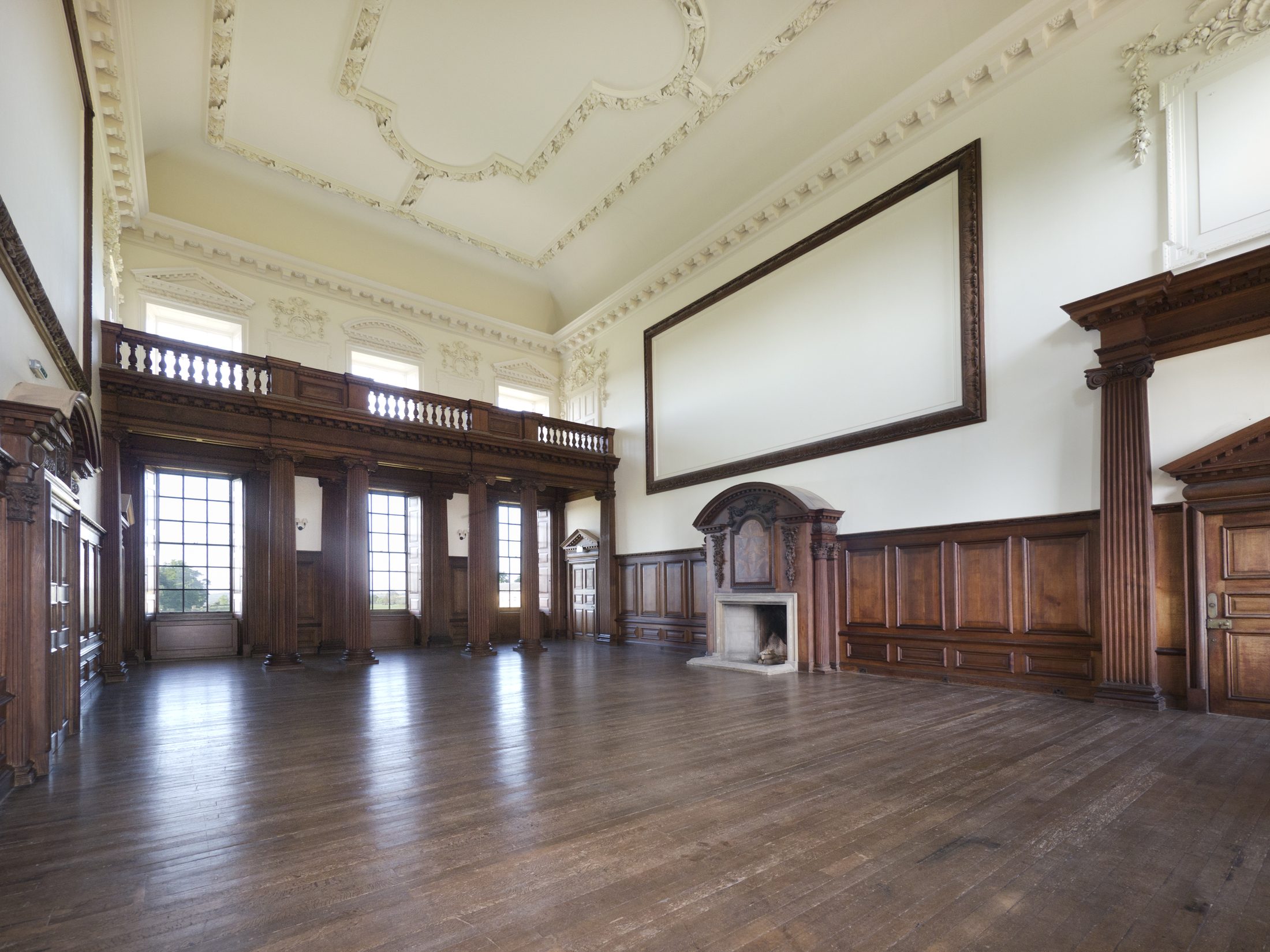 The Ball Room, with its coved plasterwork ceiling and the musicians' gallery over the colonnade