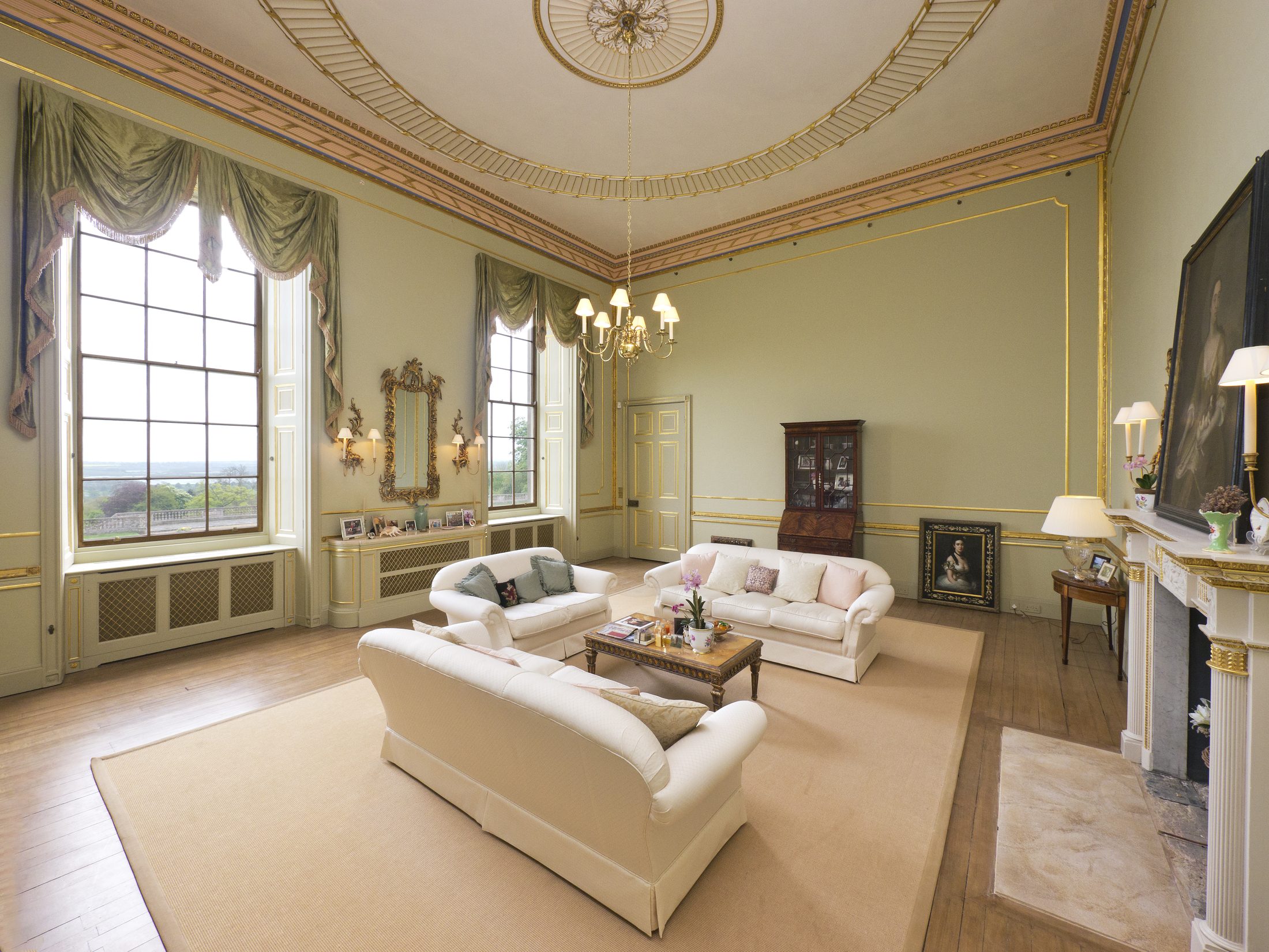 The Drawing Room, with tall windows over the park